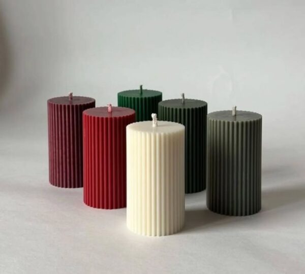 Striped Pillar Candle